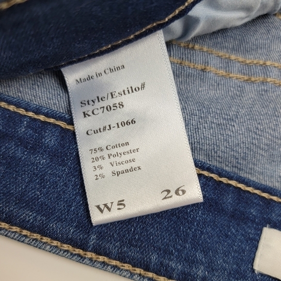 KanCan High Riae Stretch Cuffed Denim Shorts 26 - Picture 4 of 5